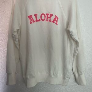 White and pink aloha crewneck billabong SMALL  worn twice